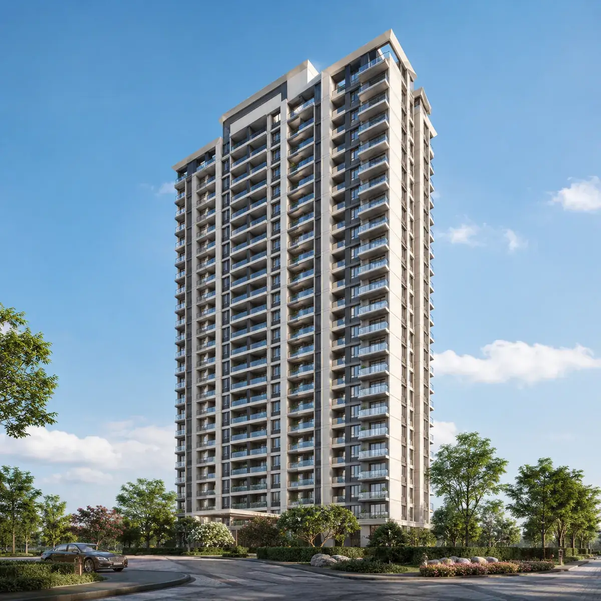 High-rise tower elevation at Candeur Kukatpally, Kukatpally, Hyderabad High-rise tower elevation at Candeur Kukatpally, Kukatpally, Hyderabad